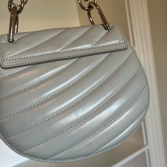 CHLOE Mini Drew Bijou Quilted Smooth Calfskin Shoulder Bag - Airy Grey/Baby Blue - Picture 7 of 14